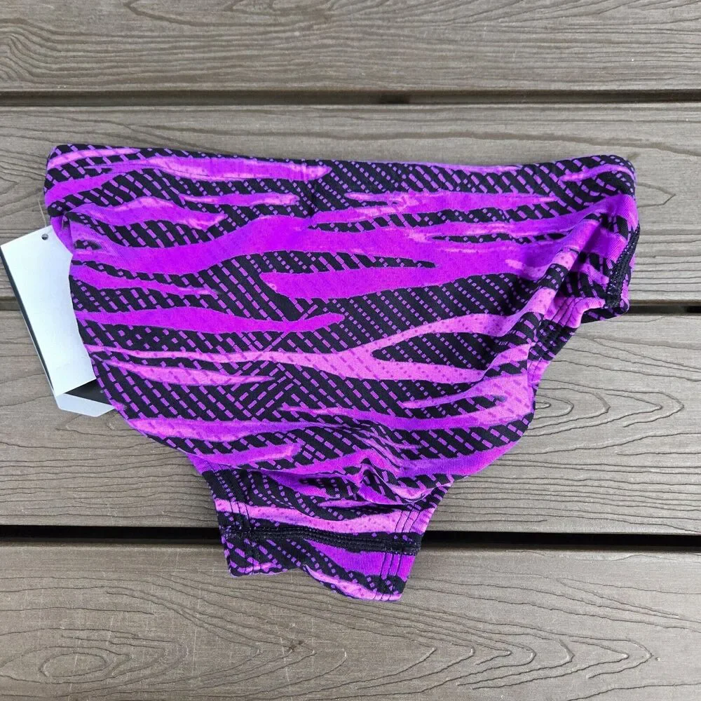 New TYR Men's Durafast Elite Crypsis Purple Allover Racer Brief SZ 30 New